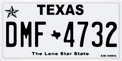 TX license plate DMF4732