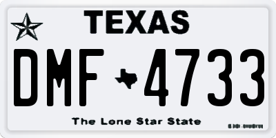 TX license plate DMF4733