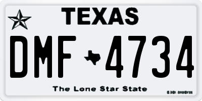 TX license plate DMF4734
