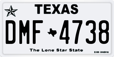 TX license plate DMF4738
