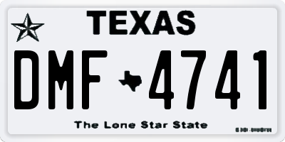 TX license plate DMF4741