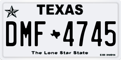 TX license plate DMF4745