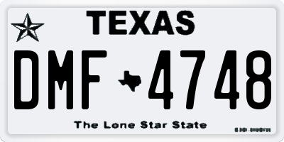 TX license plate DMF4748