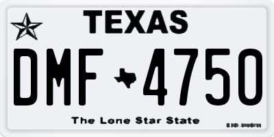 TX license plate DMF4750