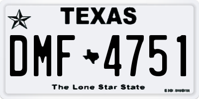 TX license plate DMF4751
