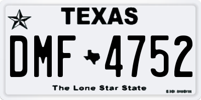 TX license plate DMF4752
