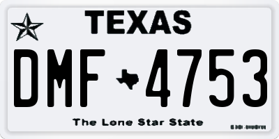 TX license plate DMF4753