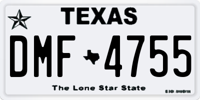TX license plate DMF4755