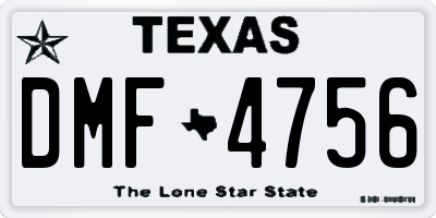 TX license plate DMF4756