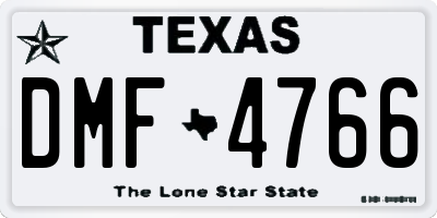 TX license plate DMF4766