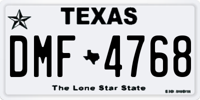 TX license plate DMF4768