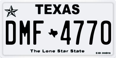 TX license plate DMF4770