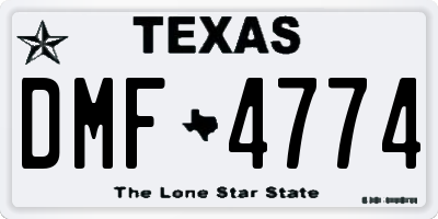 TX license plate DMF4774