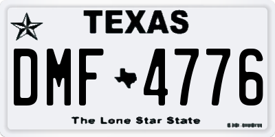 TX license plate DMF4776