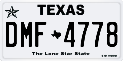 TX license plate DMF4778