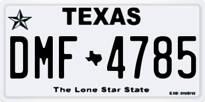 TX license plate DMF4785