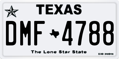 TX license plate DMF4788