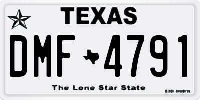 TX license plate DMF4791