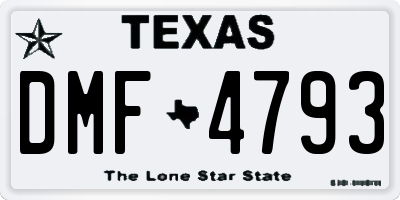 TX license plate DMF4793