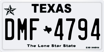 TX license plate DMF4794