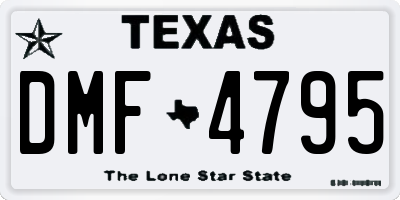 TX license plate DMF4795