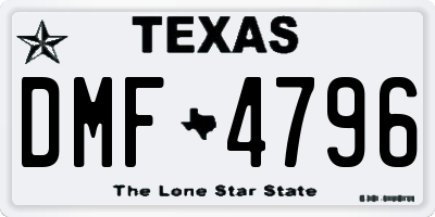 TX license plate DMF4796
