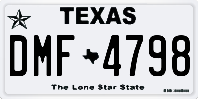 TX license plate DMF4798