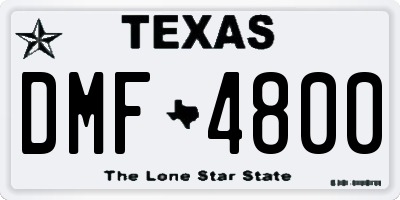 TX license plate DMF4800
