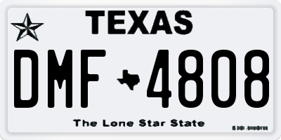 TX license plate DMF4808