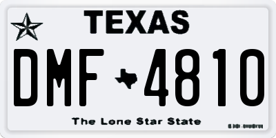 TX license plate DMF4810