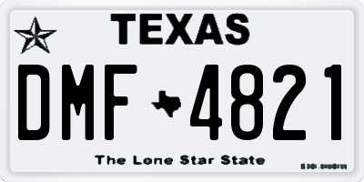 TX license plate DMF4821