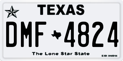 TX license plate DMF4824