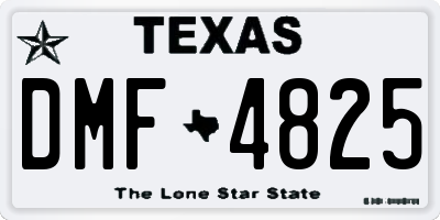 TX license plate DMF4825