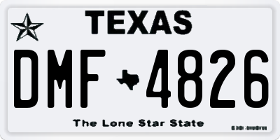 TX license plate DMF4826