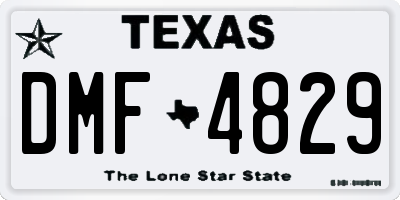 TX license plate DMF4829