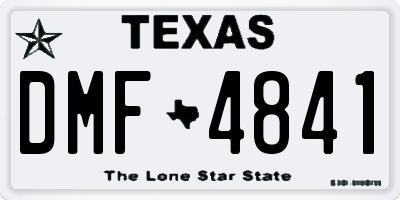TX license plate DMF4841