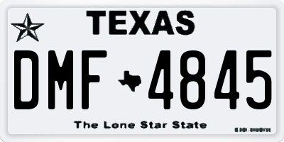 TX license plate DMF4845