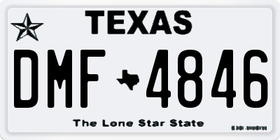 TX license plate DMF4846