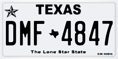 TX license plate DMF4847