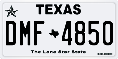 TX license plate DMF4850