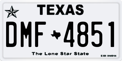 TX license plate DMF4851