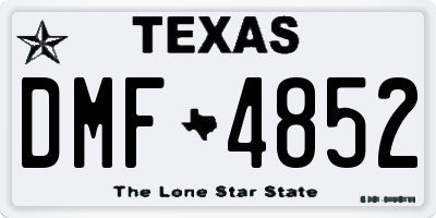 TX license plate DMF4852