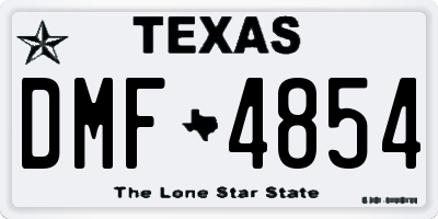 TX license plate DMF4854