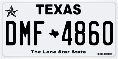TX license plate DMF4860