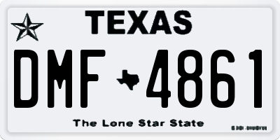 TX license plate DMF4861