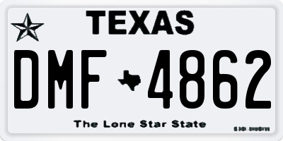 TX license plate DMF4862