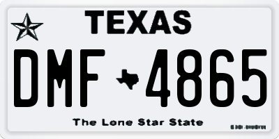 TX license plate DMF4865