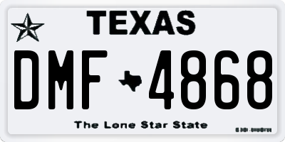 TX license plate DMF4868