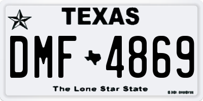 TX license plate DMF4869