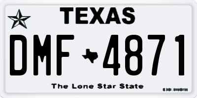 TX license plate DMF4871